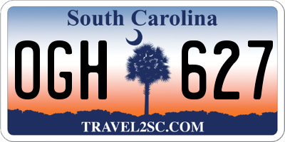 SC license plate OGH627
