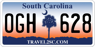 SC license plate OGH628