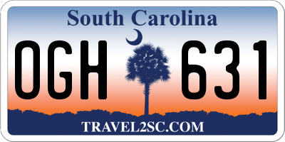 SC license plate OGH631