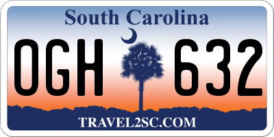 SC license plate OGH632