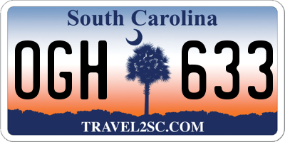 SC license plate OGH633