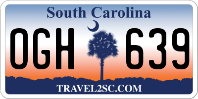SC license plate OGH639
