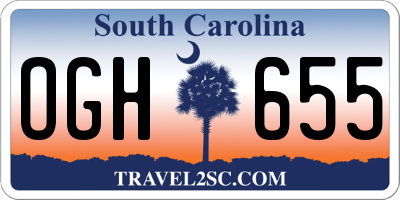 SC license plate OGH655