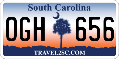 SC license plate OGH656