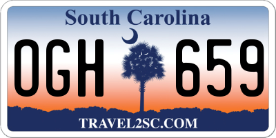 SC license plate OGH659