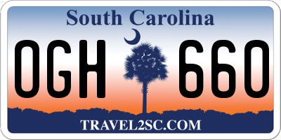 SC license plate OGH660