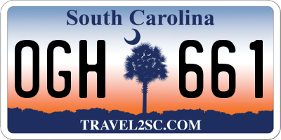 SC license plate OGH661