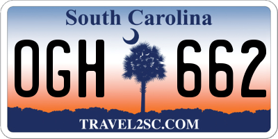 SC license plate OGH662