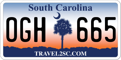 SC license plate OGH665