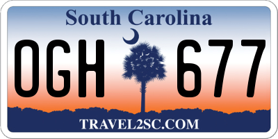 SC license plate OGH677