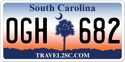 SC license plate OGH682