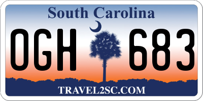 SC license plate OGH683