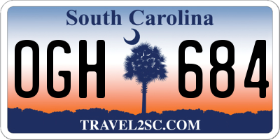 SC license plate OGH684