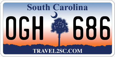SC license plate OGH686