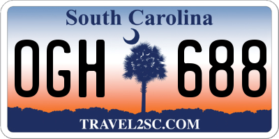 SC license plate OGH688