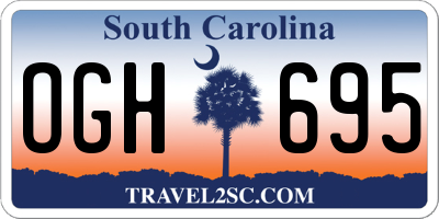 SC license plate OGH695