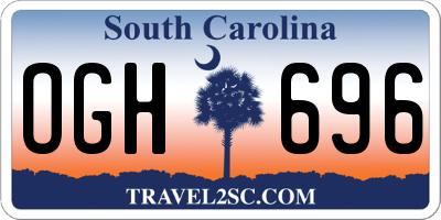 SC license plate OGH696