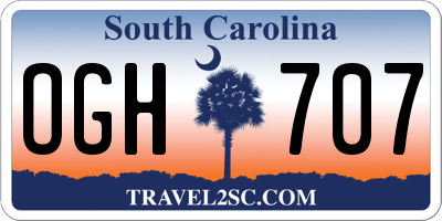 SC license plate OGH707