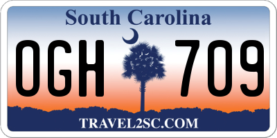 SC license plate OGH709