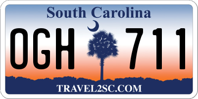 SC license plate OGH711