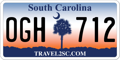 SC license plate OGH712