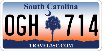 SC license plate OGH714