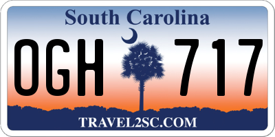 SC license plate OGH717