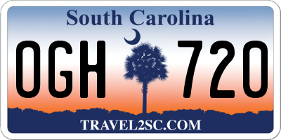 SC license plate OGH720