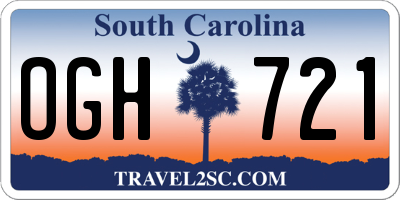 SC license plate OGH721