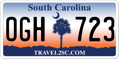 SC license plate OGH723