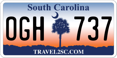 SC license plate OGH737