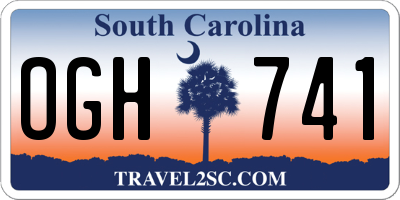 SC license plate OGH741