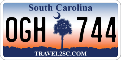SC license plate OGH744