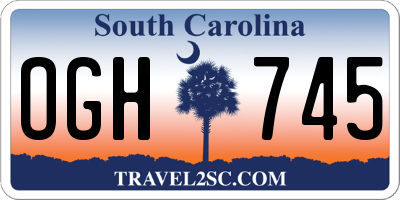 SC license plate OGH745