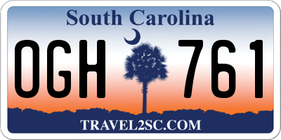 SC license plate OGH761