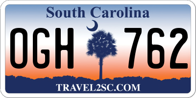 SC license plate OGH762