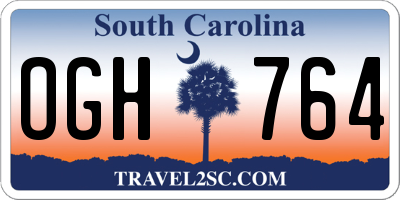 SC license plate OGH764