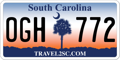 SC license plate OGH772