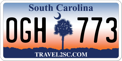 SC license plate OGH773