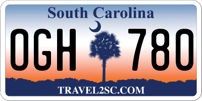 SC license plate OGH780