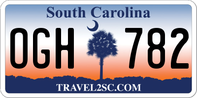 SC license plate OGH782