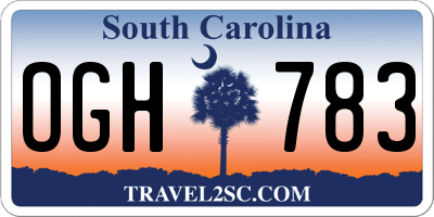 SC license plate OGH783