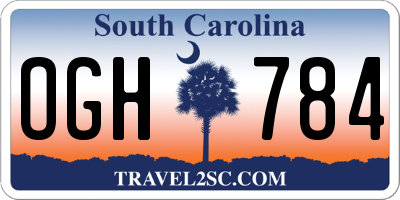 SC license plate OGH784
