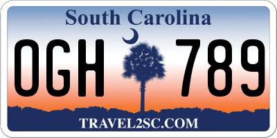 SC license plate OGH789