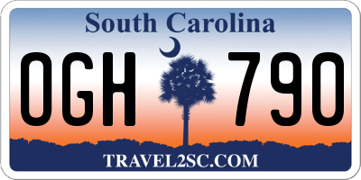 SC license plate OGH790
