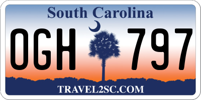 SC license plate OGH797