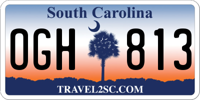 SC license plate OGH813