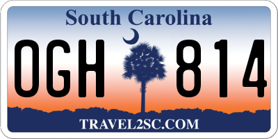 SC license plate OGH814