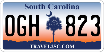 SC license plate OGH823