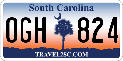 SC license plate OGH824